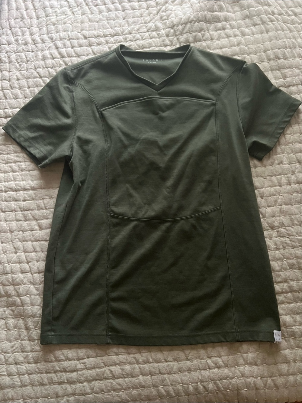Lalabu The Dad Shirt Men's Olive Green Short Sleeve V-Neck Tee XL